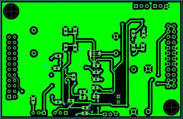 Рисунок 6 – Плата управления силовыми транзисторами на базе UC2825-сторона НИЗ.